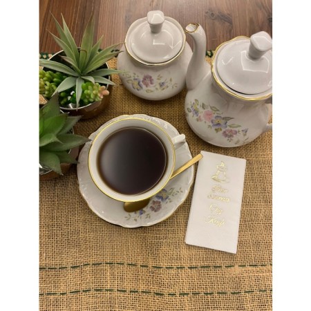 Gold Yaldızlı Beyaz İftar Sonrası Çay Keyfi Peçete 6x12 cm