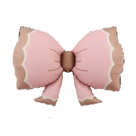 Retro Pembe Bowtie Fiyonk Folyo Balon 91x60 cm