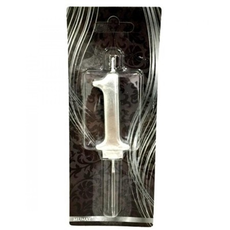 1 Yaş Gümüş Rakam Mum