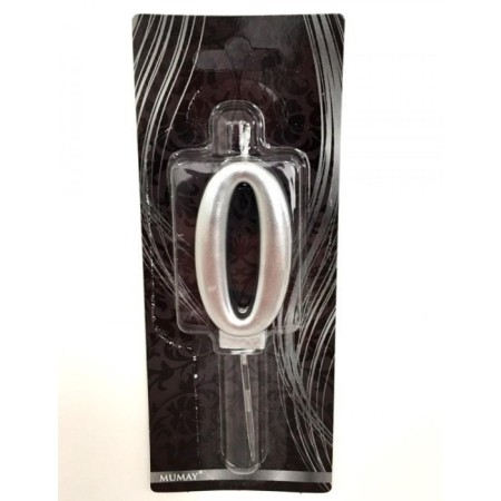 0 Yaş Gümüş Rakam Mum