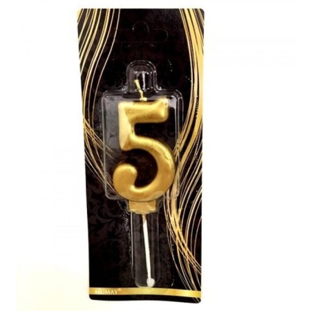 5 Yaş Gold Rakam Mum