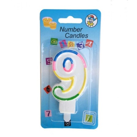 Renkli 9 Yaş Mum