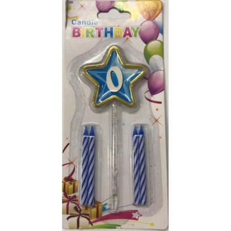 Mavi 0 Yaş Yıldızlı Mum