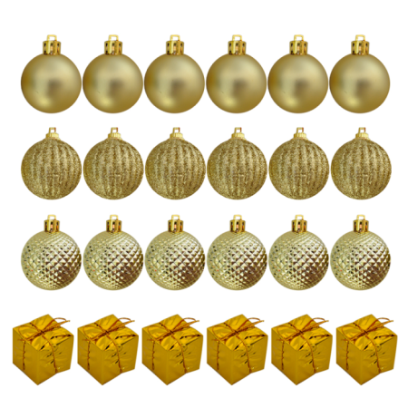 Yılbaşı Ağaç Süsleme Seti 24 Parça 4 cm