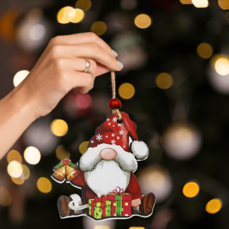 Yılbaşı Ahşap Çam Ağacı Süsü Cüce Hediye Paketli Modeli 3 lü