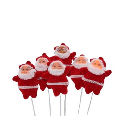 Yılbaşı Noel Baba Çubuklu 5 cm 6'lı Süs