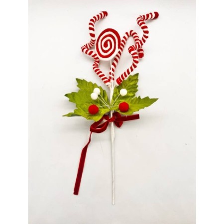 Yılbaşı Çam Dalı Sosyete Çubuk Şekerli 40 Cm