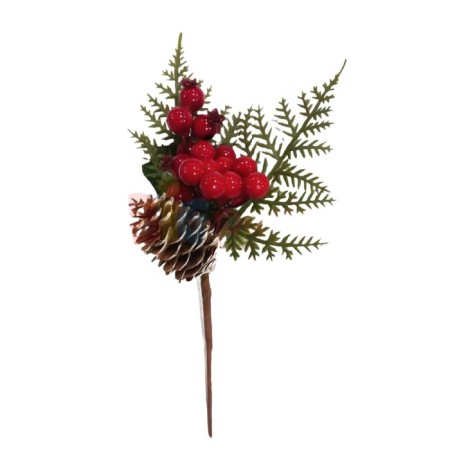 Yılbaşı Çam Dalı Berry Kozalaklı 24 Cm