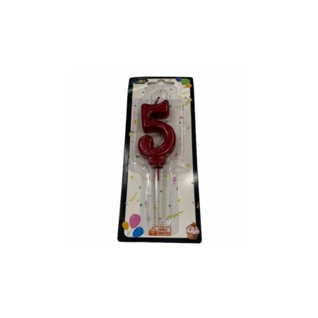 5 Yaş Yeni Kırmızı Rakam Mum