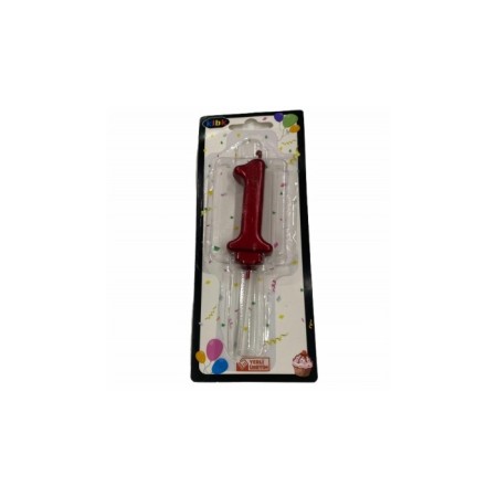 1 Yaş Yeni Kırmızı Rakam Mum