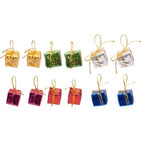Yılbaşı Ağaç Hediye Paketi Şekli Süsleme Seti 12 Parça