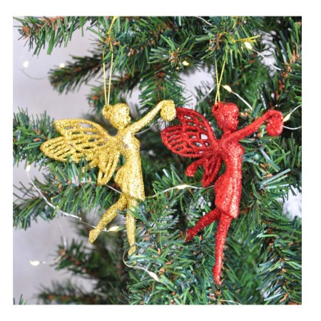 Yılbaşı Ağaç Süsü Simli Peri 2li 13 cm