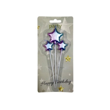 Gökkuşağı Yıldız Figürlü Mum 3 lü