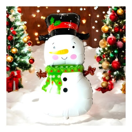 Yılbaşı Kardan Adam Temalı Folyo Balon 80x43 cm