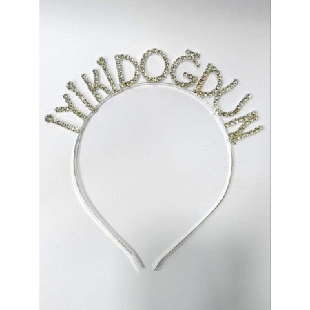 Elmas Taşlı İyi Ki Doğdun Metal Taç Gümüş