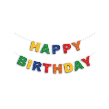 Renkli Bloklar Temalı Happy Bırthday Banner 2 Metre