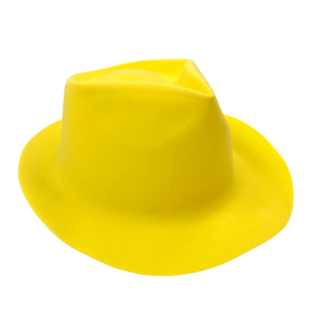 Sarı Lazer Plastik Kadife Fotr Model Şapka 30x25 cm