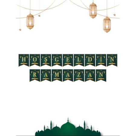 Hoşgeldin Ramazan Karton Yazı Banner 190 cm