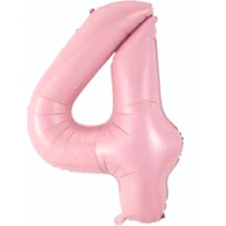 4 Rakam Açık Pembe Folyo Balon 80 cm