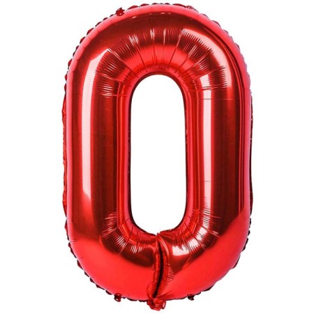 0 Rakam Kırmızı Folyo Balon 40 inç 100 cm