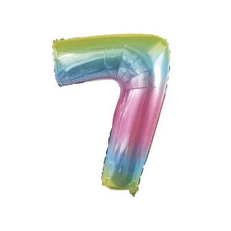 7 Rakam Rengarenk Folyo Balon 40 inç 100 cm