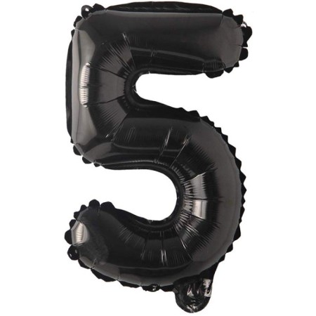 5 Rakam Siyah Folyo Balon 40 inç 100 cm