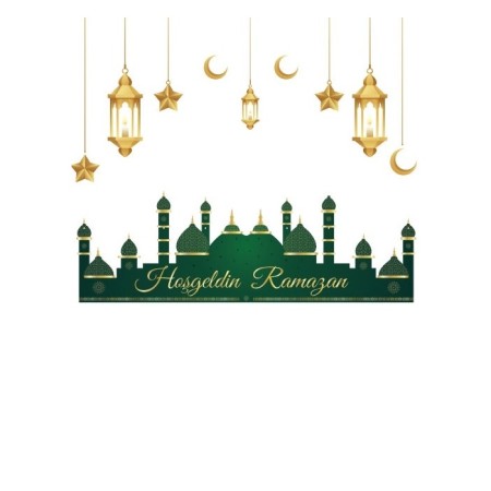 Hoşgeldin Ramazan Kağıt Afiş Varaklı 95 cm