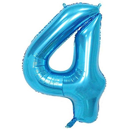 4 Rakam Mavi Folyo Balon 40 inç 100 cm