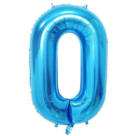 0 Rakam Mavi Folyo Balon 40 inç 100 cm