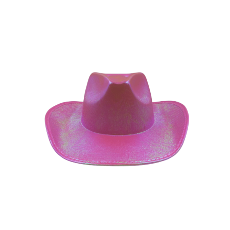 Pembe Neon Hologramlı Kovboy Şapka 32x39x14 cm
