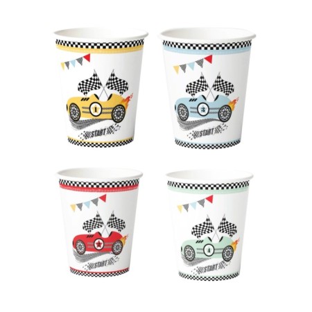 Yarış Arabaları Temalı Karton Bardak 8 Adet