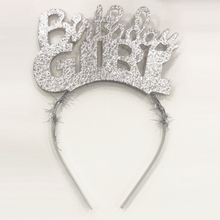 Bırthday Gırl Gümüş Yazılı Metal Taç