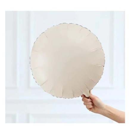 Yuvarlak Krem Rengi Folyo Balon 18 İnç