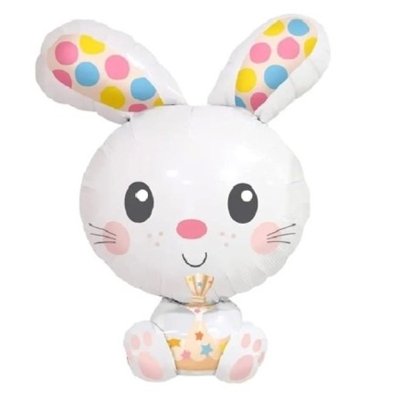Beyaz Tavşan Folyo Balon 55x78 cm