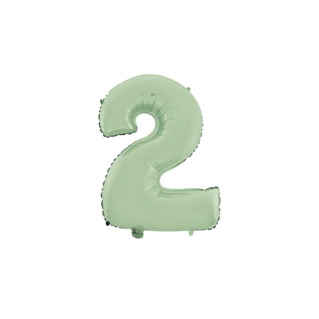 2 Rakam Mat Mint Yeşili Folyo Balon 26 inç 66 cm