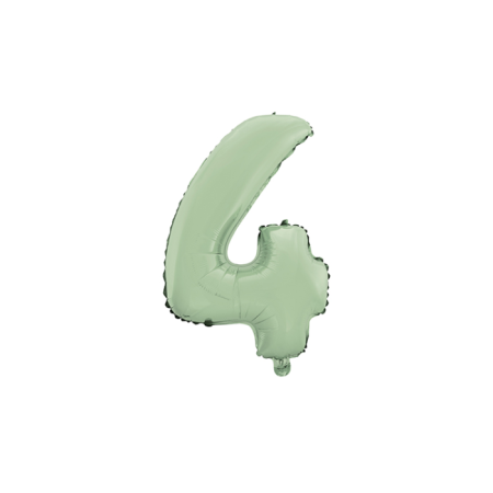 4 Rakam Mat Mint Yeşili Folyo Balon 26 inç 66 cm