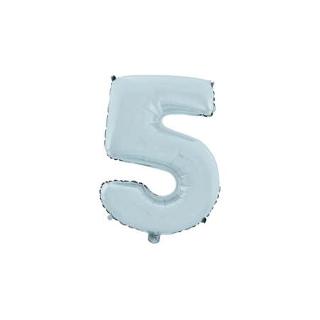 5 Rakam Mat Mavi Folyo Balon 26 inç 66 cm