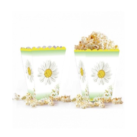 Papatya Baskılı Karton Mısır Kutusu 8 Adet