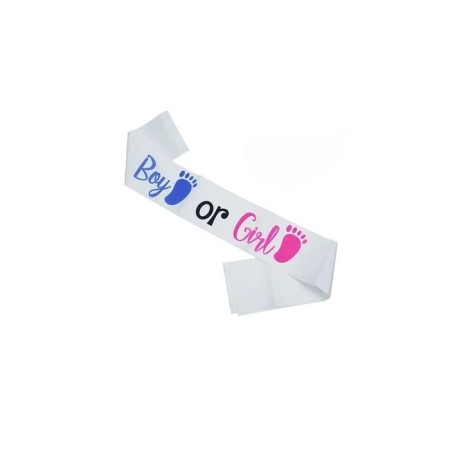 Cinsiyet Partisi Boy Or Girl Baskılı Saten Kuşak