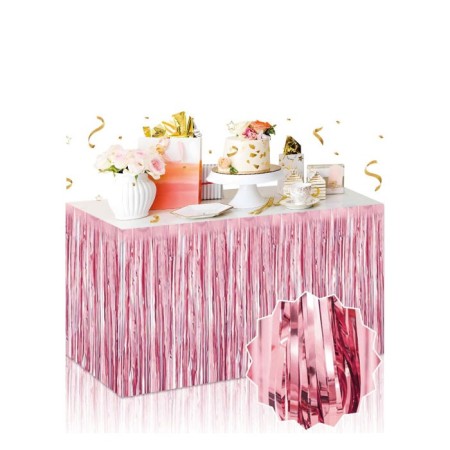 Mat Pembe Renk Masa Püskülü 240x 75 cm