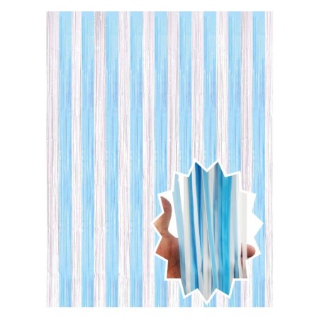 Sedef Mavi Beyaz Arka Fon Süs 100x200 cm