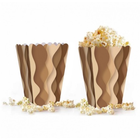 Dalgalı Kahverengi Mısır Kutusu 8 Adet