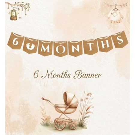 Yarım Yaş Partisi 6 Months Temalı Kraft Banner