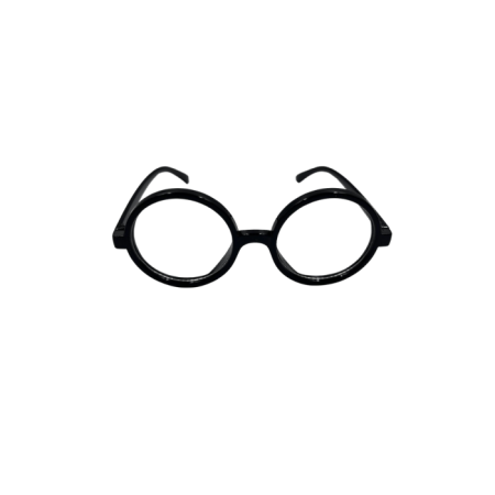 Parti Gözlük Retro Yuvarlak Siyah Camlı 14x4 cm