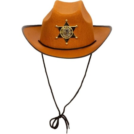 Lüks Şerif Kovboy Şapkası Kahverengi Küçük 34x24 cm
