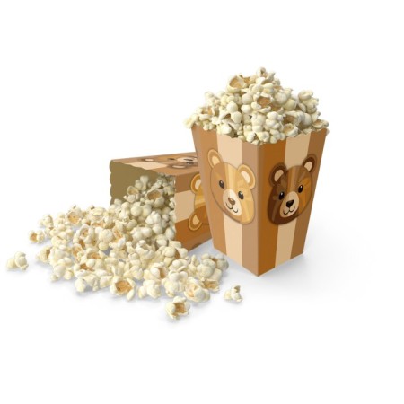 Retro Sevimli Ayı Mısır Kutusu 8 Adet