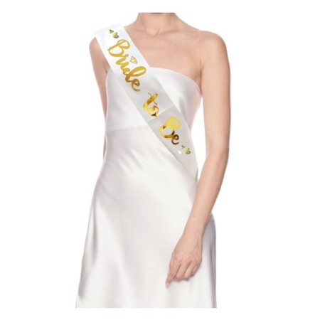 Bride To Be Gold Yazılı Beyaz Kuşak