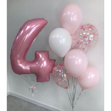 Pembe Folyo Yaş Lateks Balon Seti