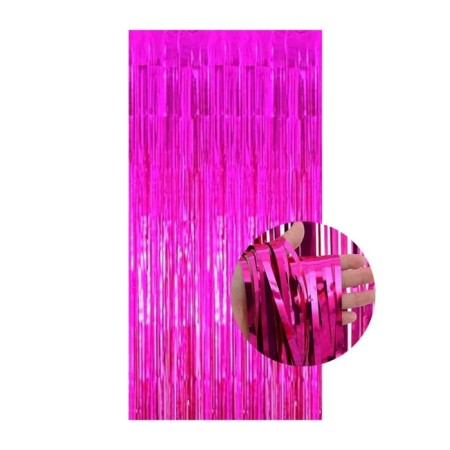 Metalize Fuşya Arka Fon Süs