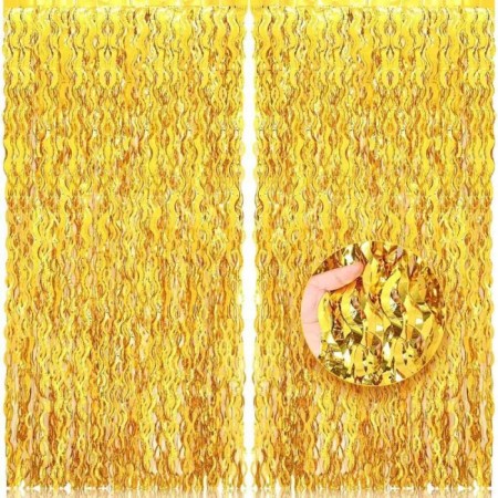 Metalize Dalgalı Hologramlı Gold Arka Fon Süs 100x200 cm